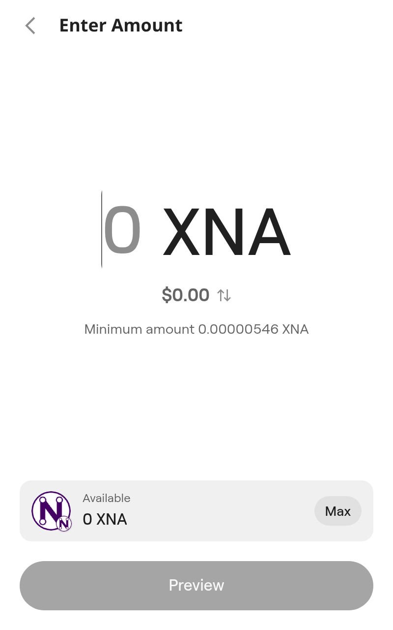 Enter Amount step for XNA