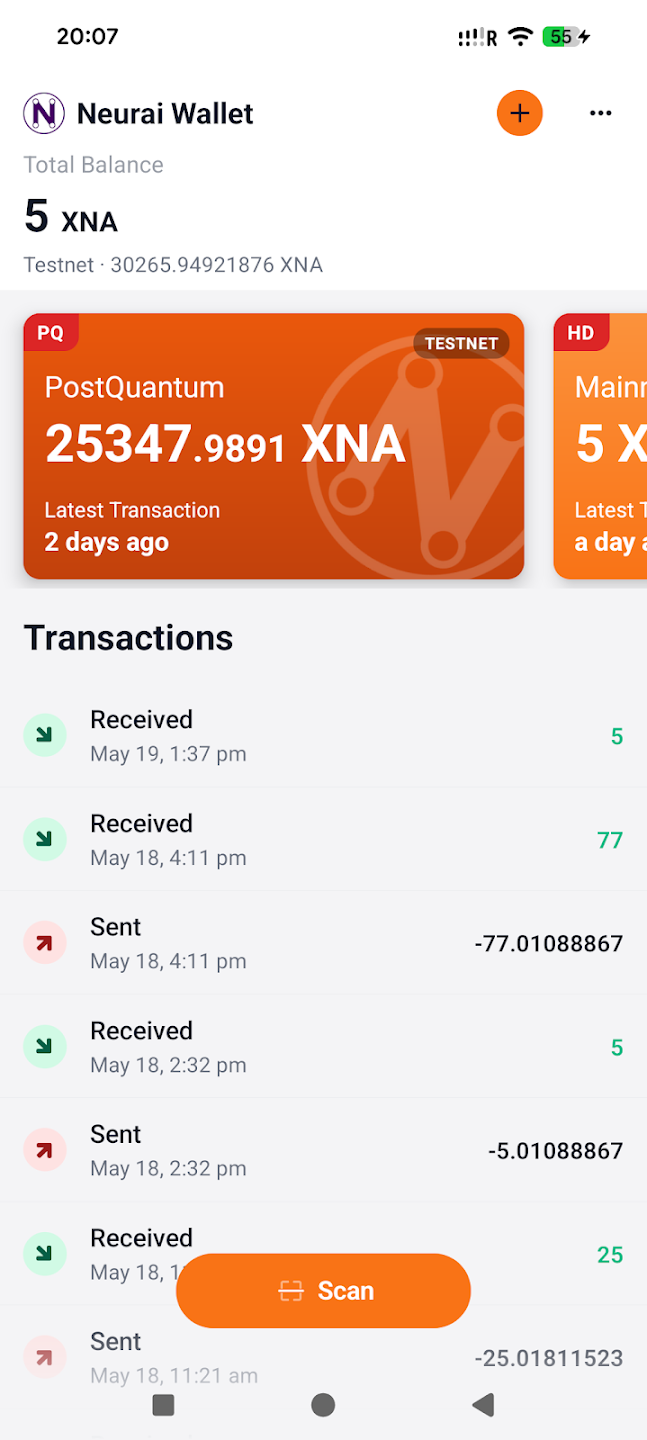 NeuraiWallet Home